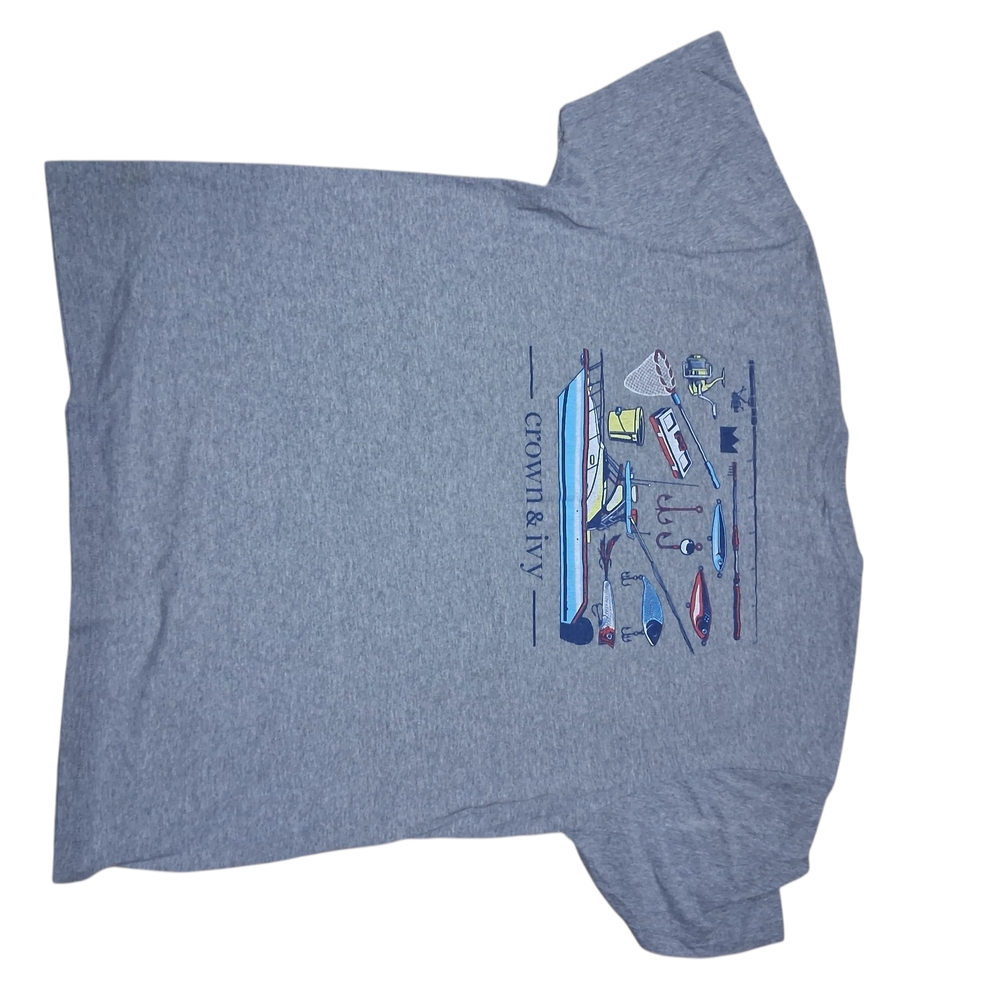 Crown & Ivy Gray Nautical Graphic Tee